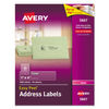 AVE5661 - Matte Clear Easy Peel Mailing Labels w/ Sure Feed Technology, Laser Printers, 1 x 4, Clear, 20/Sheet, 50 Sheets/Box