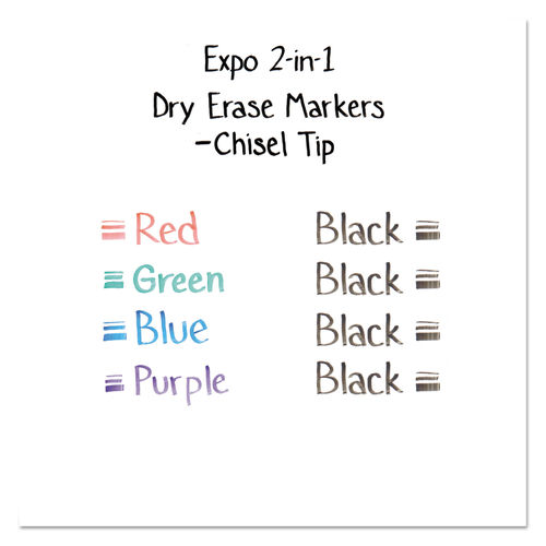 EXPO 2-in-1 Dry Erase Markers, Chisel Tip