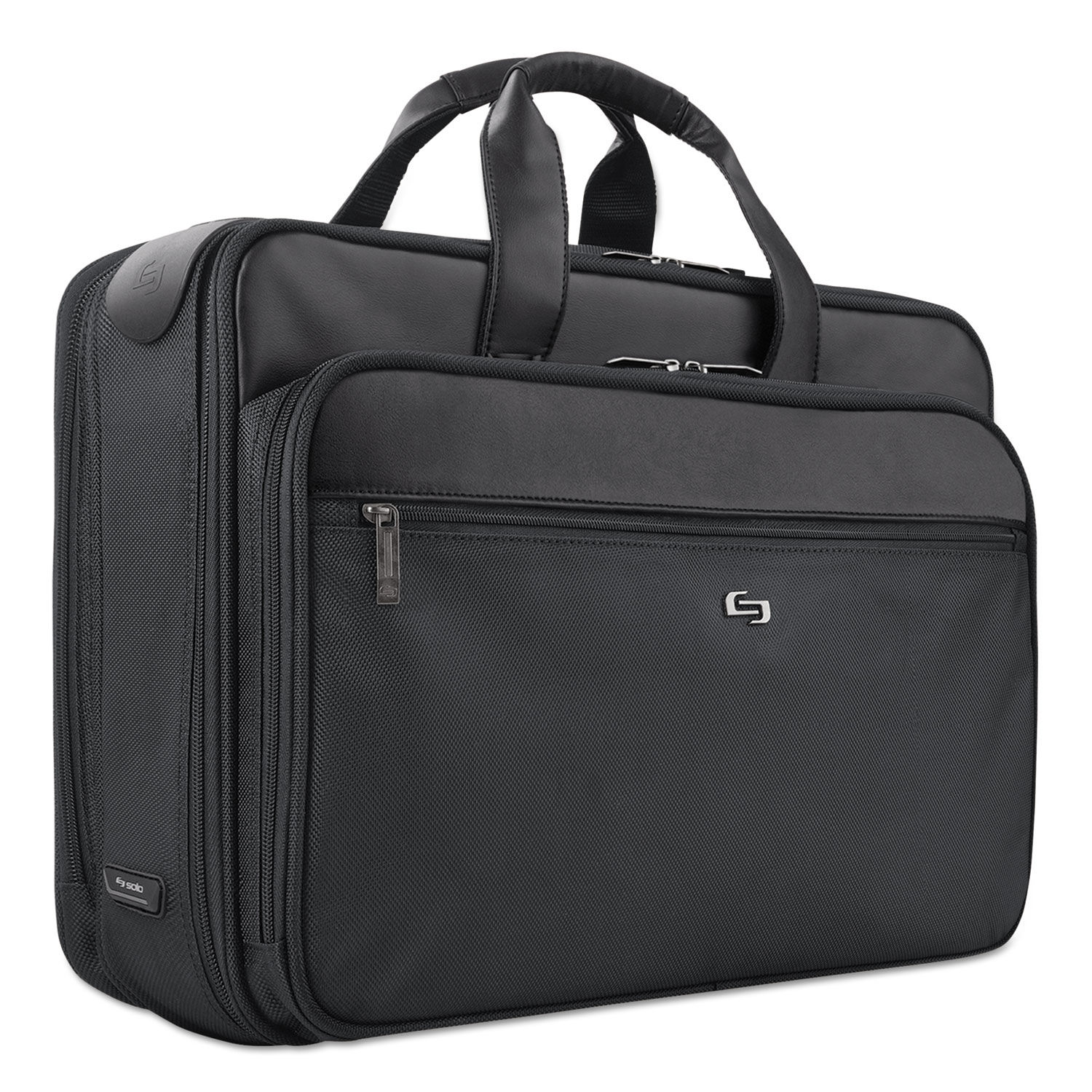 Classic Smart Strap Briefcase (Fits laptops up to 16), Black Poly