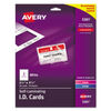 AVE5361 - Laminated Laser/Inkjet ID Cards, 2 1/4 x 3 1/2, White, 30/Box