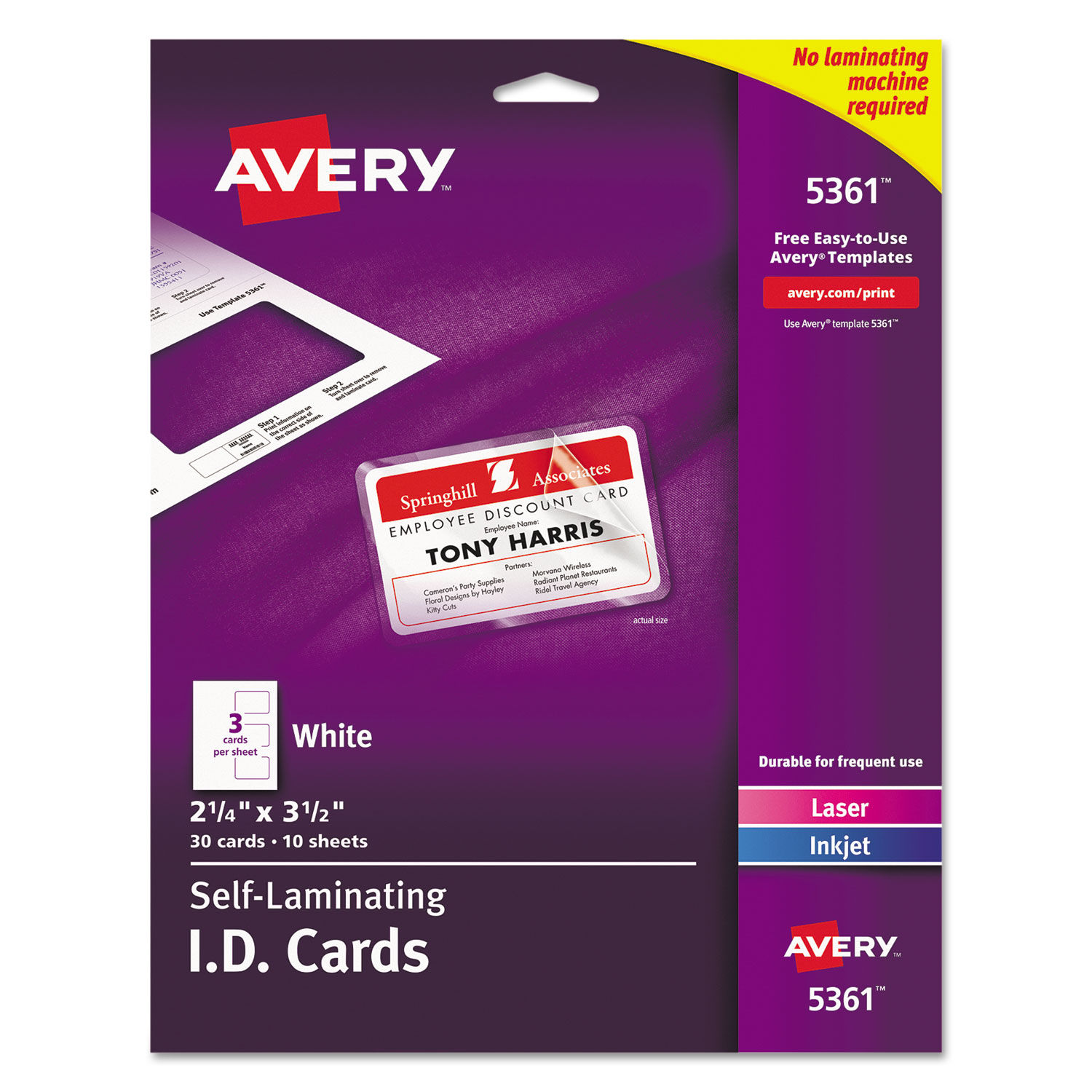 Avery® Name Badges with Clips, 2-1/4 x 3-1/2, Clear Holders with