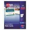 AVE3379 - Note Cards with Matching Envelopes, Inkjet, 65lb, 4.25 x 5.5, Textured Uncoated White, 50 Cards, 2 Cards/Sheet, 25 Sheets/Box