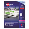 AVE5305 - Medium Embossed Tent Cards, White, 2.5 x 8.5, 2 Cards/Sheet, 50 Sheets/Box