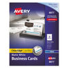 AVE8877 - True Print Clean Edge Business Cards, Inkjet, 2 x 3.5, White, 400 Cards, 10 Cards/Sheet, 40 Sheets/Box