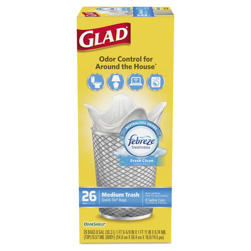 Glad 4 Gal. White Febreze Fresh OdorShield Small Trash Bag - Power