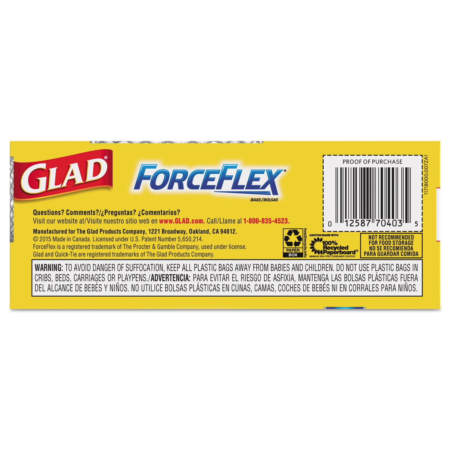 Glad Medium Trash Bags, 8 Gallon, 26 Bags (ForceFlex, Quick Tie