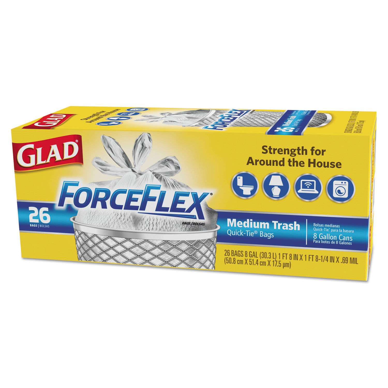 Glad ForceFlex Trash Bag 70 EA/BX 