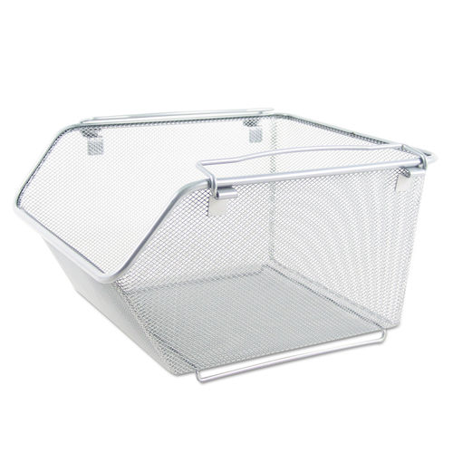 Silver Mesh Stackable Storage Bins