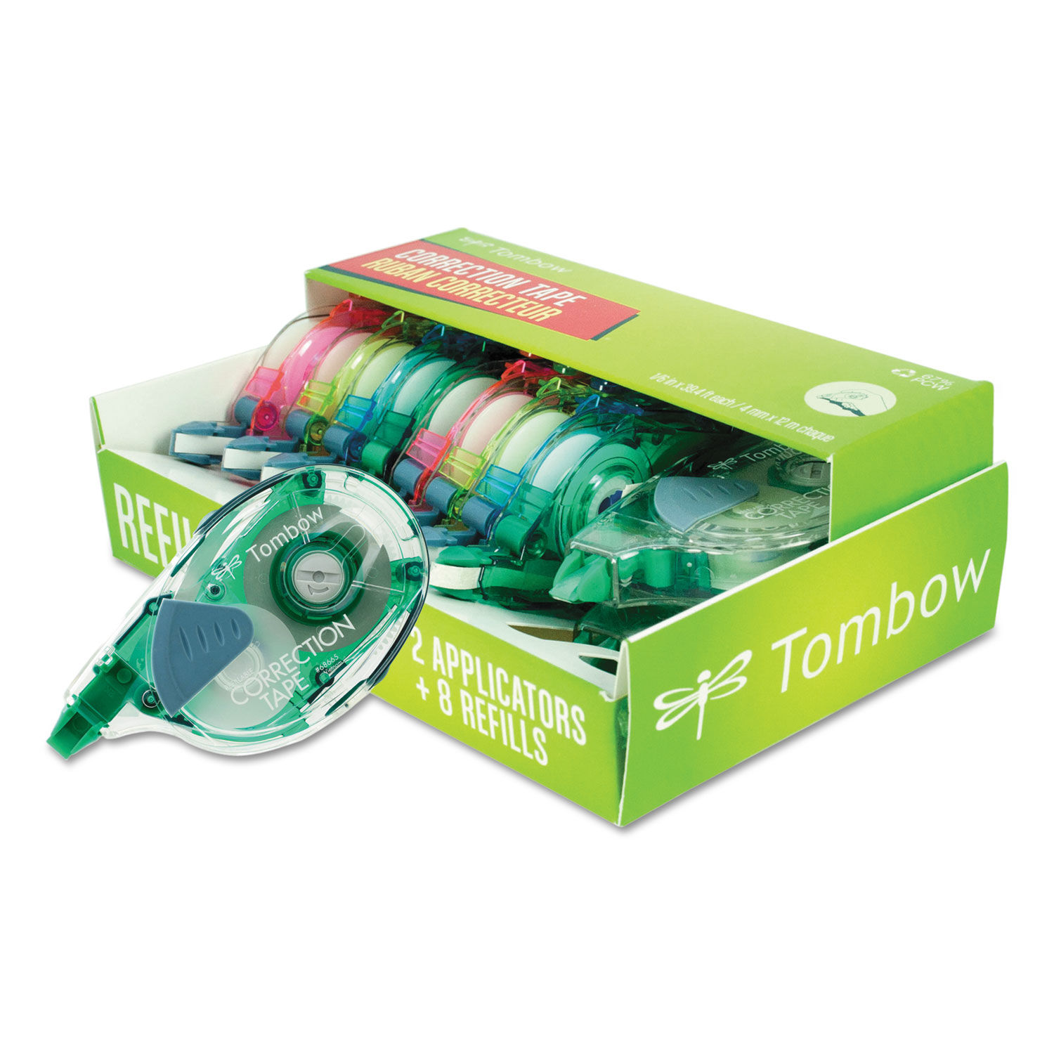 Pack of (10) 1/6 x 472 Correction Tape Non-Refillable