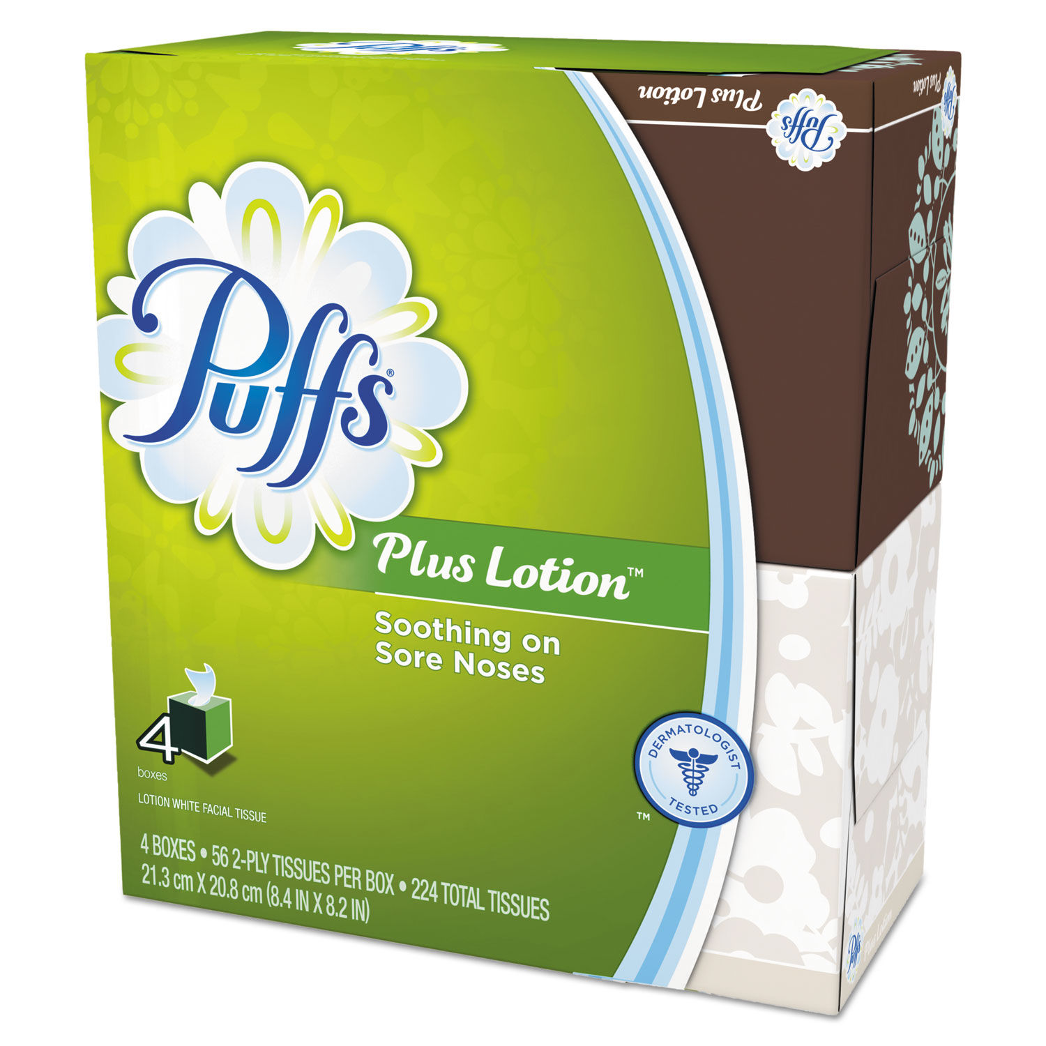 Puffs Plus Lotion Facial Tissue 2-Ply White 124 ct ea - 3 pk