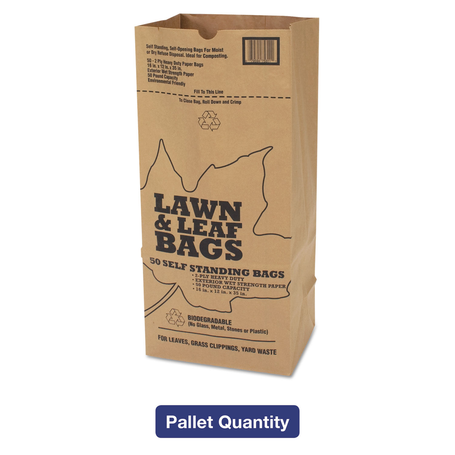 30 Gallon Kraft Lawn And Leaf Bags, Heavy Duty Large Paper Trash