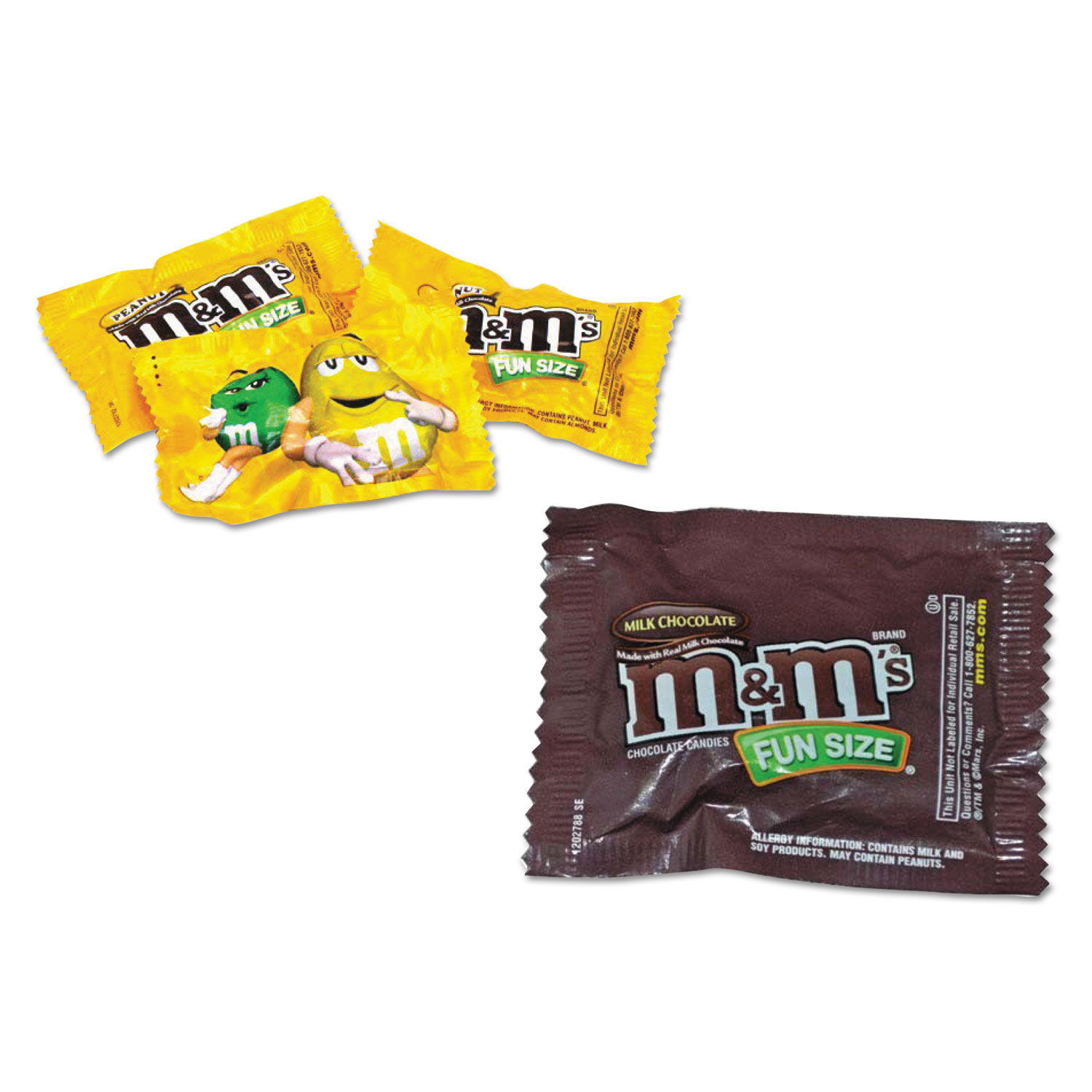 M&M's Peanut Milk Chocolate, Fun Size Candy, Individually Wrapped  (2 Pounds Bag)