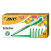 BICBL11GN - Brite Liner Highlighter, Fluorescent Green Ink, Chisel Tip, Green/Black Barrel, Dozen