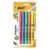 BICGBLP51ASST - Brite Liner Grip Pocket Highlighter, Assorted Ink Colors, Chisel Tip, Assorted Barrel Colors, 5/Set