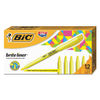 BICBL11YW - Brite Liner Highlighter, Fluorescent Yellow Ink, Chisel Tip, Yellow/Black Barrel, Dozen