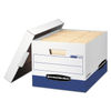 FEL07243 - R-KIVE Heavy-Duty Storage Boxes, Letter/Legal Files, 12.75" x 16.5" x 10.38", White/Blue, 12/Carton