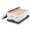 FEL00702 - STOR/FILE Medium-Duty Storage Boxes, Legal Files, 15.88" x 25.38" x 10.25", White/Blue, 12/Carton