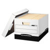 FEL00724 - R-KIVE Heavy-Duty Storage Boxes, Letter/Legal Files, 12.75" x 16.5" x 10.38", White/Black, 12/Carton