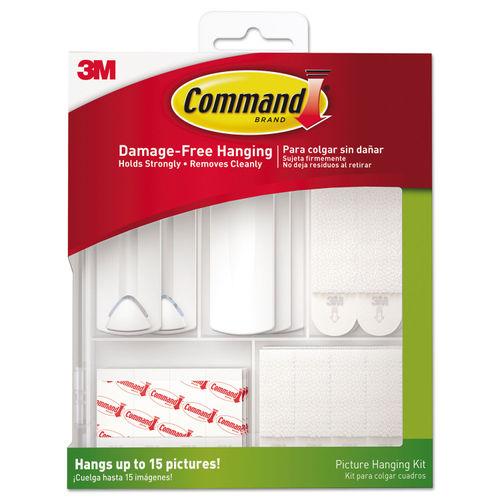 Command Picture Hanging Strips 8 Pairs 16 Command Strips Damage Free White  - Office Depot