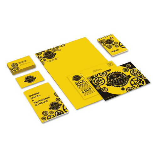 Lemon Yellow Bright Color Cardstock Paper, 65lb Cover, 8.5 x 11, 50 Sheets