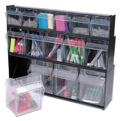 Iris Stack and Pull Latching Flat Lid Storage Box 6.73 Gal 16.5 x 22 x 6.5 Clear/Translucent Blue