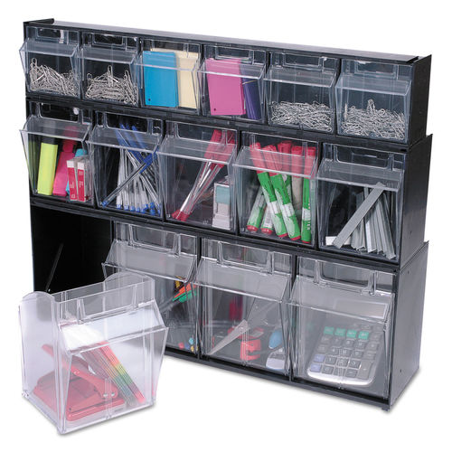 Tilt Bin Interlocking Multi-Bin Storage Organizer by deflecto