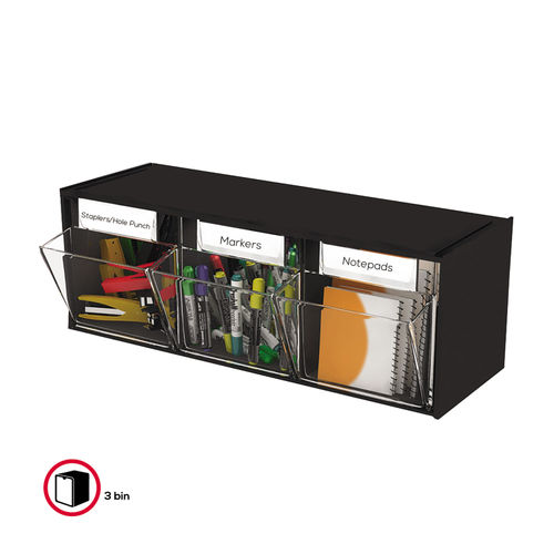 Tilt Bin Interlocking Multi-Bin Storage Organizer by deflecto® DEF20304OP