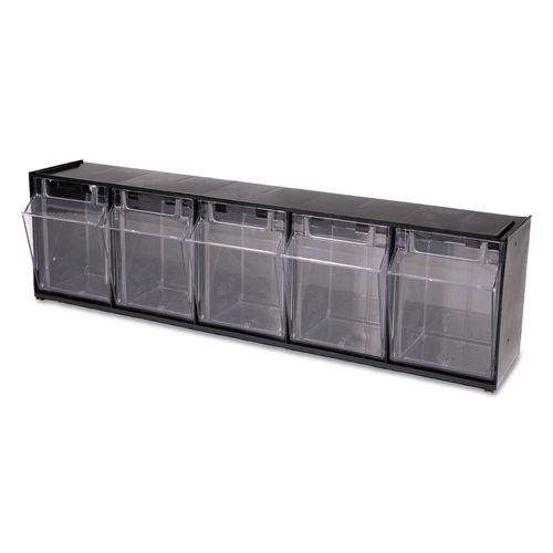 Modular Stacking Storage Bins - Charcoal Black, 1 Box with Drawer