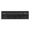 DEF20504OP - Tilt Bin Interlocking Multi-Bin Storage Organizer, 5 Sections, 23.63" x 5.25" x 6.5", Black/Clear