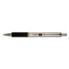 ZEB29210 - F-402 Ballpoint Pen, Retractable, Fine 0.7 mm, Black Ink, Stainless Steel/Black Barrel