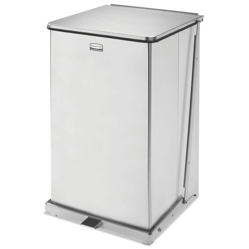 Rubbermaid Commercial Defenders Steel Step Can Square 40 Gallons Stainless Steel