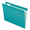 PFX415215AQU - Colored Reinforced Hanging Folders, Letter Size, 1/5-Cut Tabs, Aqua, 25/Box