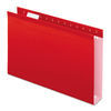 PFX4153X2RED - Extra Capacity Reinforced Hanging File Folders with Box Bottom, 2" Capacity, Legal Size, 1/5-Cut Tabs, Red, 25/Box