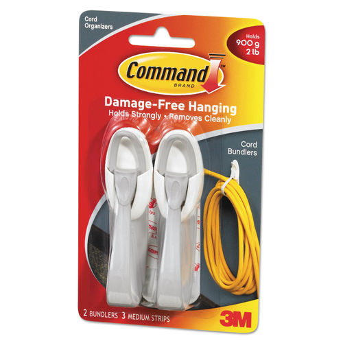 Command Cord Clips with Clear Adhesive, Round Cords, S - 4 count