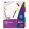 AVE23076 - Write and Erase Big Tab Paper Dividers, 5-Tab, 11 x 8.5, White, Assorted Tabs, 1 Set