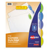 AVE11200 - Insertable Style Edge Tab Plastic Dividers, 5-Tab, 11 x 8.5, Translucent, 1 Set