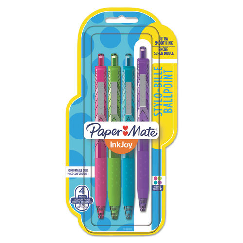 Paper Mate stylo bille rétractable InkJoy 300 RT | pointe moyenne 1 mm |  bleu | lot de 12