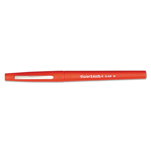 Paper Mate Point Guard Flair Bullet Point Stick Pen Red Ink 1.4mm 36/Box