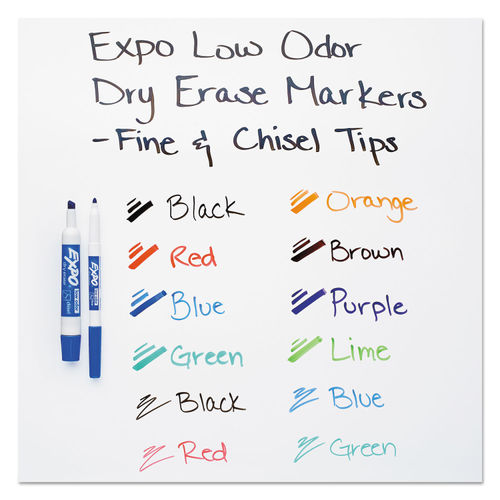 Expo Low Odor Dry Erase Marker Set with White Board Eraser and