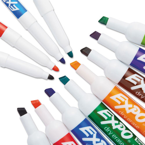  EXPO Low Odor Dry Erase Marker Starter Set, Fine Tip, Assorted  Colors, 7-Piece Kit : Dry Erase Markers : Office Products
