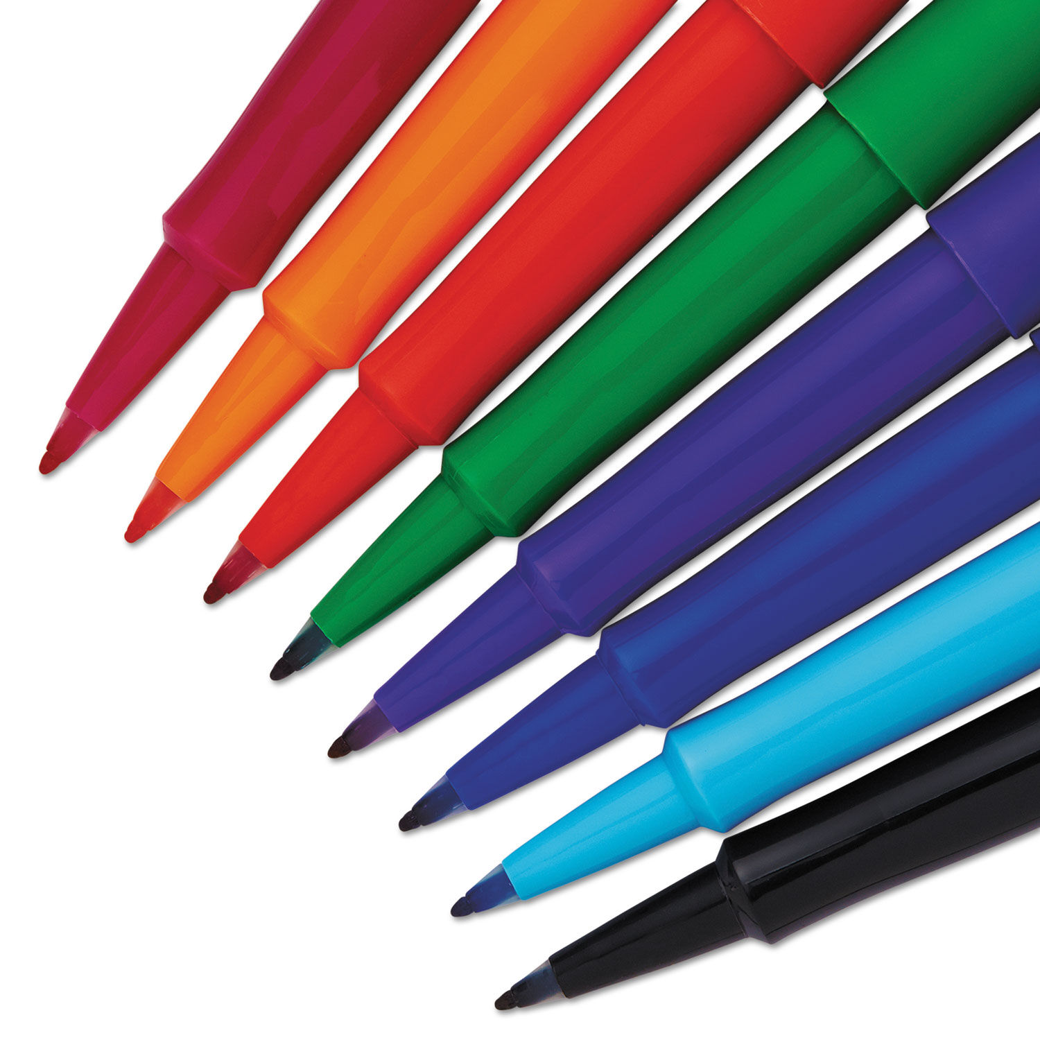 Flair Felt Tip Porous Point Pen, Stick, Bold 1.2 Mm, Assorted Ink Colors,  White Pearl Barrel, 16/pack