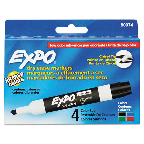 Expo - Pack of 16 Low Odor Chisel Tip Dry Erase Markers, Assorted