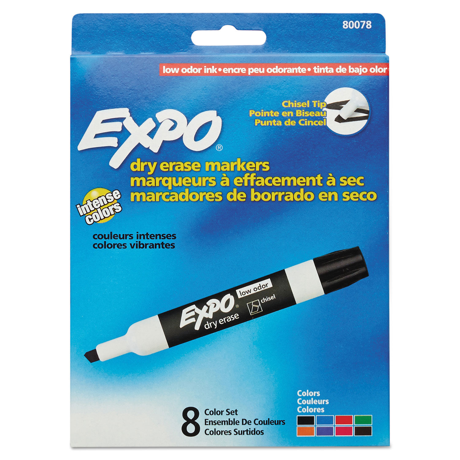 Expo Low-Odor Dry-erase Markers - Fine Marker Point - Chisel