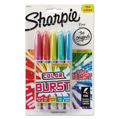 Sharpie Cosmic Color Permanent Markers, Bullet Tip, Assorted, 5-Pack