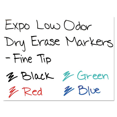 Low-Odor Dry-Erase Marker, Broad Chisel Tip, Assorted Pastel Colors, 4/Set  - Reliable Paper