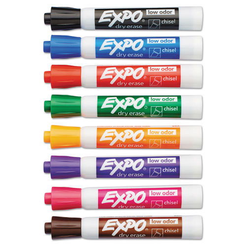  U Brands Medium Point Dry Erase Markers, Office Supplies,  Assorted Pastel Colors, with Eraser Cap, 8 Count : Office Products