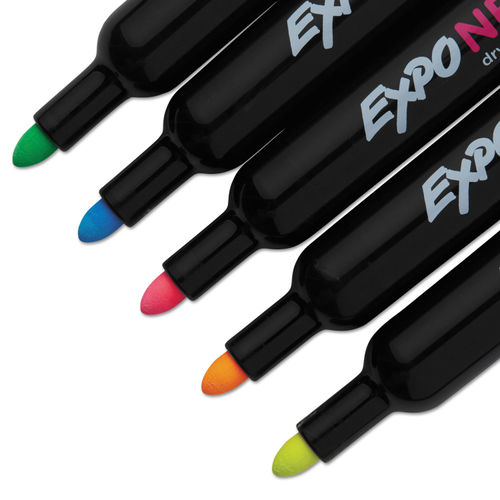 6- Expo NEON WINDOW Low Odor DRY ERASE BOLD BULLET tip marker