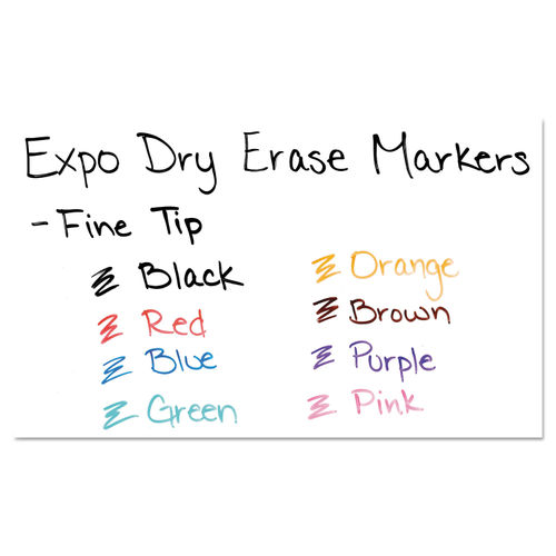 Expo Low Odor Ultra Fine Tip Dry Erase Markers, Assorted Colors - 8 count