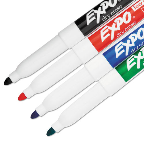 Expo Low Odor Dry Erase Markers Bullet Tip, Assorted 4 Count