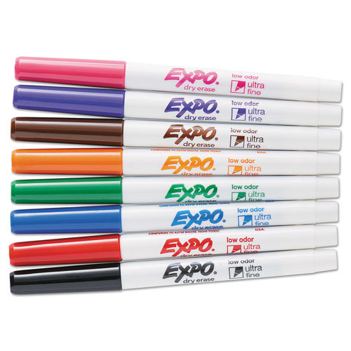 Expo Low-Odor Dry Erase Marker Pack, Extra-Fine Needle Tip